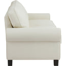 75.6" Pets friendly Leather Rolled Arm Upholstered Loveseat 2-seater Couch with Removable Back Cushion, Modern Couches for Small Spaces Living Room, Bedroom, Apartment, Beige White