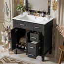 Modern Bathroom Vanity With Sink, Storage Cabinet, Soft Close Doors, Deep & Standard Drawers by HouseOfZazla