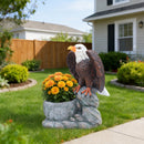 Standing Eagle Statue Garden Planter on Faux Stone Base by HouseOfZazla