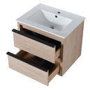 24" Bathroom Vanity with 2 Soft Close drawers, White Ceramic Basin-BLO-G-