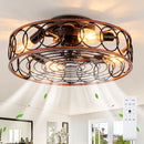 20 Inch Caged Ceiling Fan with Lights and Remote Control by HouseOfZazla