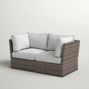 Modern Patio Wicker Loveseat With Cushions by Unique Piece Furniture