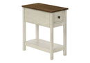 Accent End Table, 2 Tier, Narrow, Lamp, Storage Drawer, Charming Design by HouseOfZazla