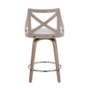 Charlotte - Farmhouse Fixed Height Counter Stool & Swivel With Round Footrest (Set of 2)
