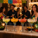 Mexican Design Hand Blown Margarita Glass – Set of 4 (Confetti Margarita)
