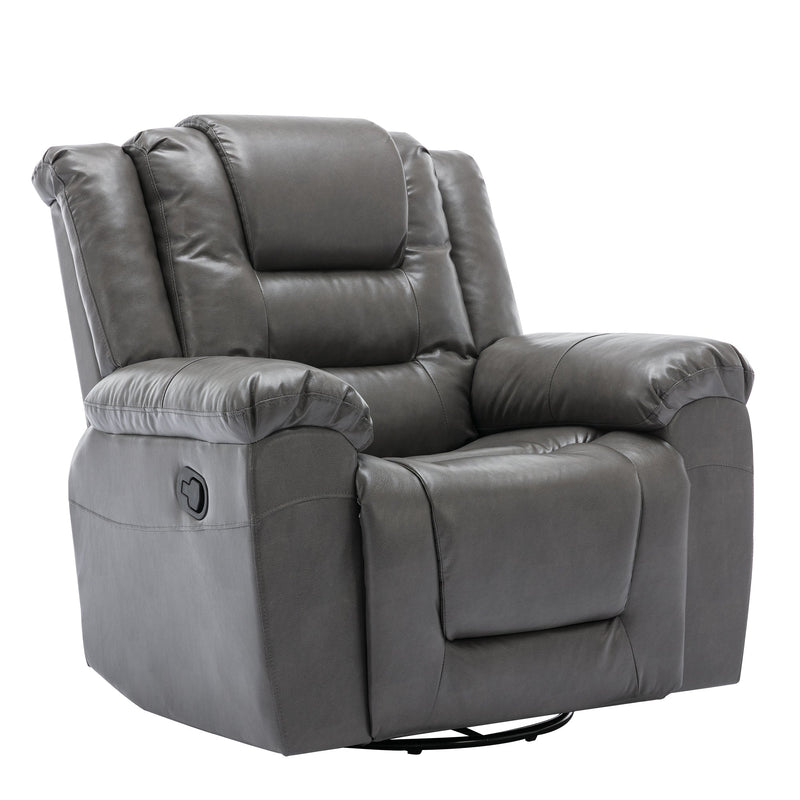360Swivel and Rocking Home Theater Recliner Manual Recliner Chair with Wide Armrest for Living Room,Bedroom, Grey