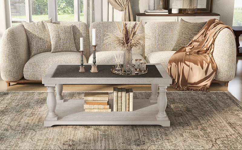 Vibe Haus Farmhouse Rectangular Coffee Table, photo 4 of 10