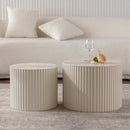 Round Wood Coffee Table for Living Room