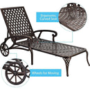 Aluminium Cast lounge chair 2pcs brown