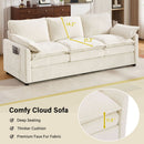 Modern 3 Seater Sofa With Side Storage Pockets For Living Room by HouseOfZazla