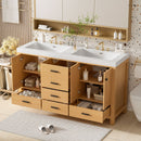 Bathroom Vanity With Double Sink, Soft Close Doors & Drawers Handles - Wood by HouseOfZazla