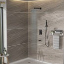 Wall Mounted Square Shower System With Waterfall Tub Spout And 12" Shower Head - Oil-Rubbed Bronze by HouseOfZazla