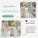 Modern 4 Person Dining Set With Bamboo & Table And Turquoise & Chairs Metal Legs, Space Saving Design - White by HouseOfZazla
