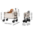 Foldable Wagon Cart Converts to Bench 550lb Load & 220L Utility Wagon for Camp by HouseOfZazla