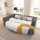 U-Shaped Modular Sectional Sofa With Chaise And Movable Ottoman With Wave-Shaped Armrest by Unique Piece Furniture