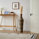 Tall Vase - Brown Decorative Floor Vase, Classic Neat Floor Vase Tall Freestanding Flower Holder, Artificial Rattan Vase, Floor Vase, Flower Holder For Home Decor - Gray by HouseOfZazla