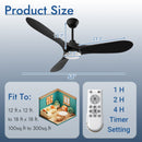 Ceiling Fans with Lights and Remote Control, 52 Inch by HouseOfZazla