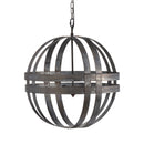 4 Light Galvanized Chandelier, Hanging Light Fixture With Adjustable Chain For Kitchen, Bulb Not Included - Gray by HouseOfZazla