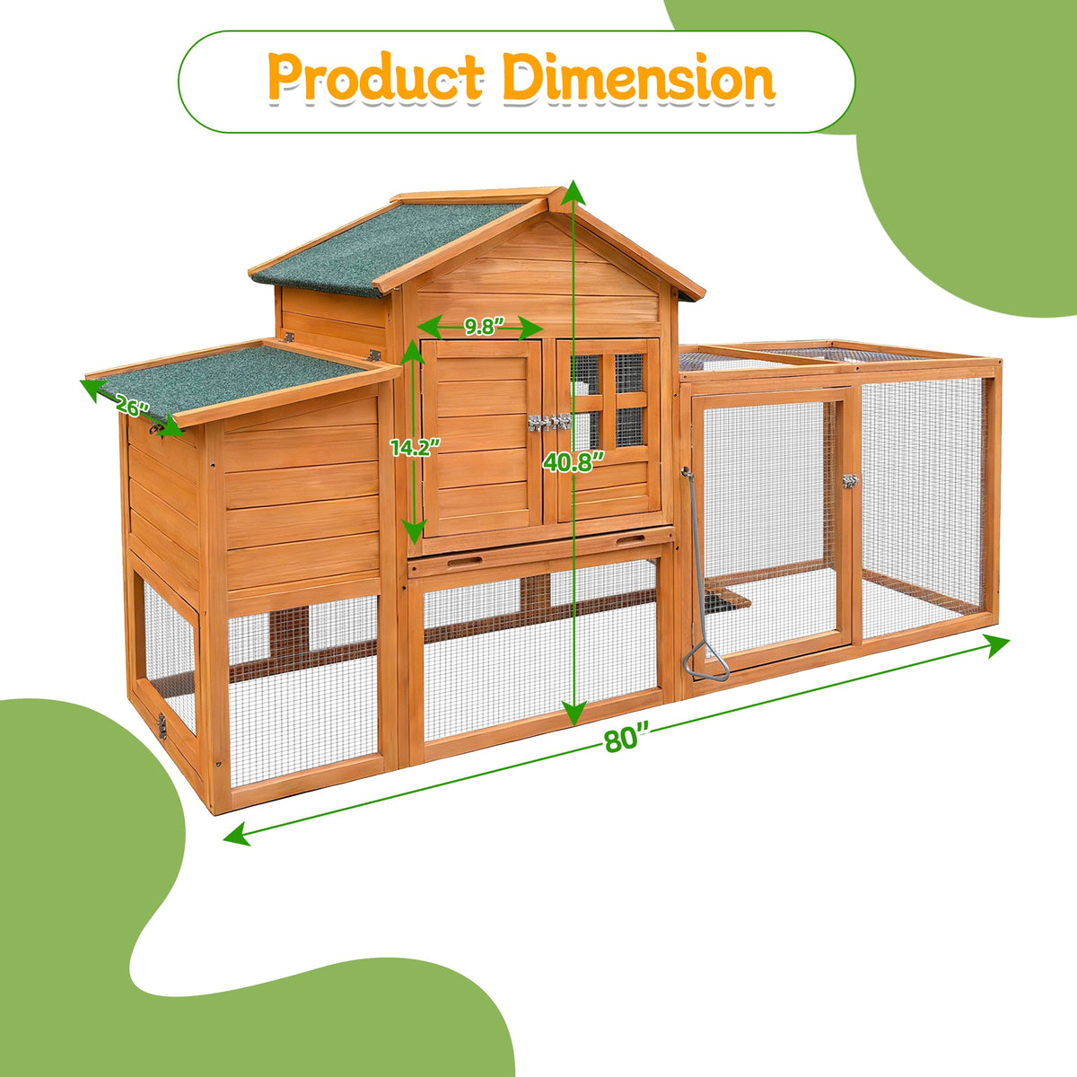 80" Chicken Coop with Nest Box, photo 7 of 9