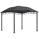 Outsunny - 10' x 10' Soft Top Patio Gazebo Outdoor Canopy With Unique Geometric Design Roof, All-Weather Steel Frame - Gray by HouseOfZazla