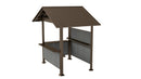 9.4x6.2 FT Hardtop Grill Gazebo with Storage Shelves & Resin Shade System