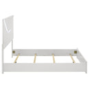 Ives Queen Panel Bed LED Headboard White High Gloss