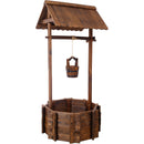 Rustic Wooden Wishing Well Planter