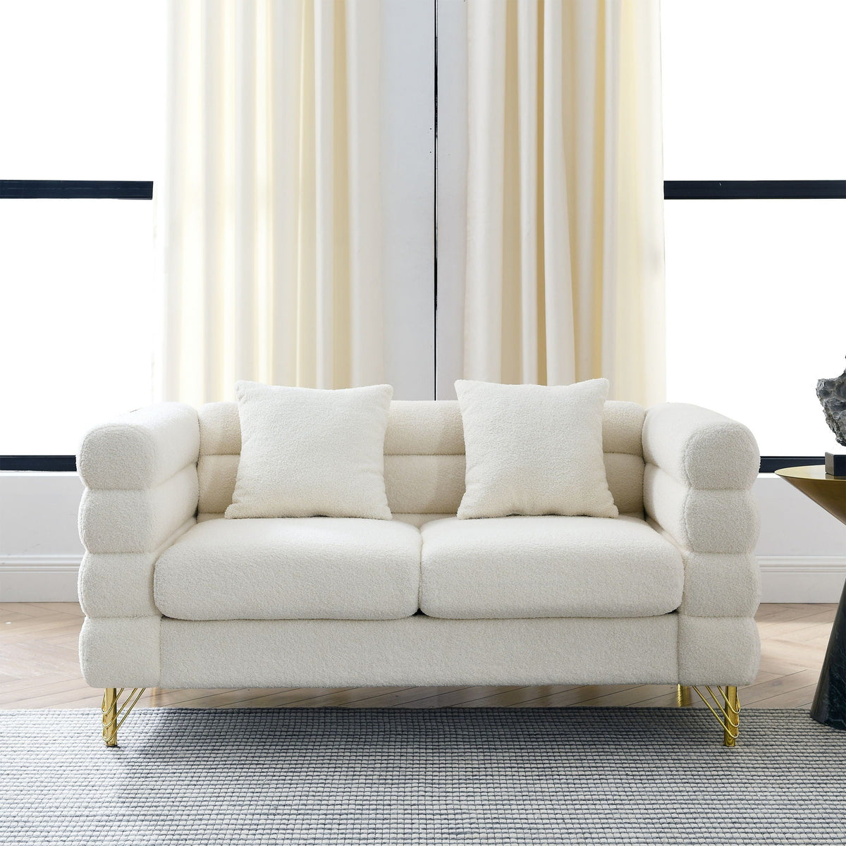 Oversized 2 Seater Sectional Sofa With Deep Seating And 2 Pillows, photo 20 of 23