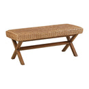 Bench With Water Hyacinth Seat - Brown by HouseOfZazla