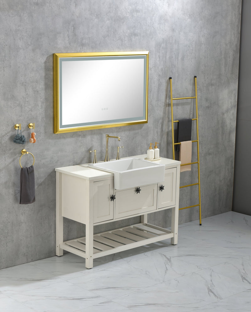 24" L x 19" W with White Sink Vanity Sinks Farmhouse/Apron Front