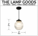 Factory Antique Large Glass Holophane Pendant Light by The Lamp Goods