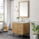 James Martin Laurent 36" Dual Mount Single Bathroom Vanity, Light Natural Oak