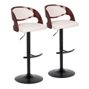 Pino - Mid Century Modern Adjustable Barstool With Swivel With Rounded T Footrest (Set of 2) by HouseOfZazla