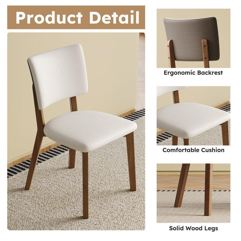 Dining Chair (Set of 2) - White / Deep Walnut, photo 9 of 11