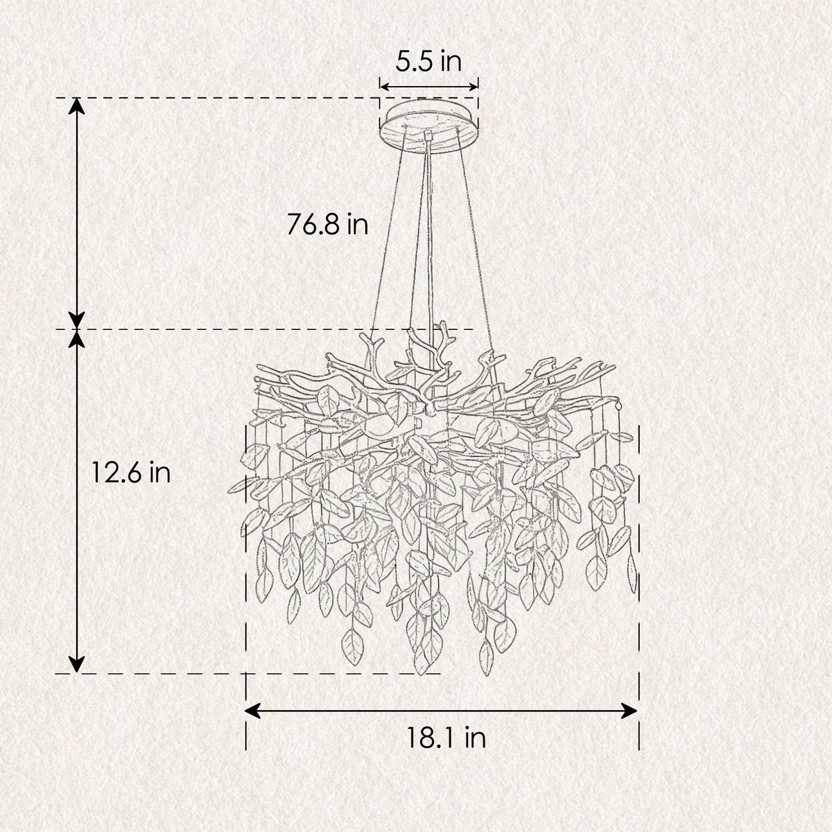6-Light Chandelier Crystal Ceiling Lamp - Gold Finish, photo 9 of 16