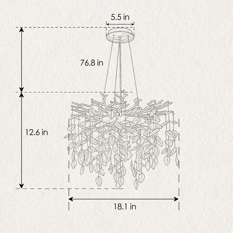 6-Light Chandelier Crystal Ceiling Lamp - Gold Finish, photo 9 of 16