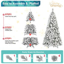 6FT Flocked Christmas Tree with 350 Warm LED Lights