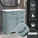 36" Bathroom Vanity with Ceramic Sink and Storage by HouseOfZazla