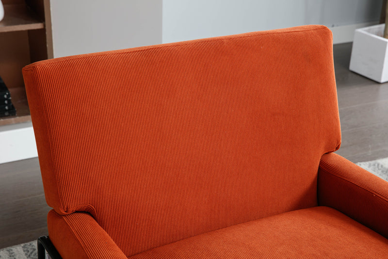 Accent Chair - Modern Industrial Slant Armchair with Metal Frame - Premium High Density Soft Single chair for Living Room Bedroom