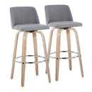Toriano - Contemporary Fixed Height Barstool With Swivel & Round Footrest (Set of 2) by HouseOfZazla