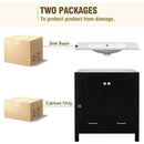 30' Black Bathroom Vanity with Single Sink, Combo Cabinet Undermount Sink, Bathroom Storage Cabinet with 2 Doors and a Drawer, Soft Closing, Multifunctional Storage, Solid Wood Frame