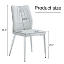 6 light gray dining chairs. Modern chairs from the Middle Ages. Made of PU material cushion and silver metal legs. Suitable for restaurants and living rooms