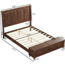 Sleigh Bed Frame With Tall Headboard And Storage Bench by HouseOfZazla