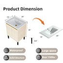 Bathroom Vanity With Ceramic Sink, Floor-Standing Design, Soft-Closing Drawers by HouseOfZazla