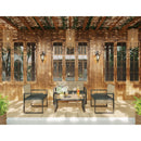 4 Piece Patio Furniture Set With Acacia Wood Table Top And Cushions by HouseOfZazla