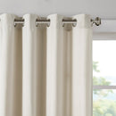 Plaid Rod Pocket and Back Tab Curtain Panel with Fleece Lining Natural 50x84"