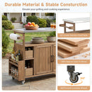 54.33' Farmhouse Rolling Outdoor Kitchen Cart by HouseOfZazla