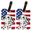 USA American Flag with Dalmatian Luggage Tag