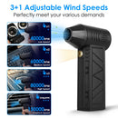 Compressed Air Duster with LED Light Up to 150000RPM Speed for PC Keyboard Cleaning High Speed Rechargeable Cordless Air Blower with 4 Speeds for Home