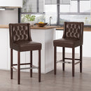 Solstara Upholstered Dining Barstool with Button Tufted and Wing Back by HouseOfZazla